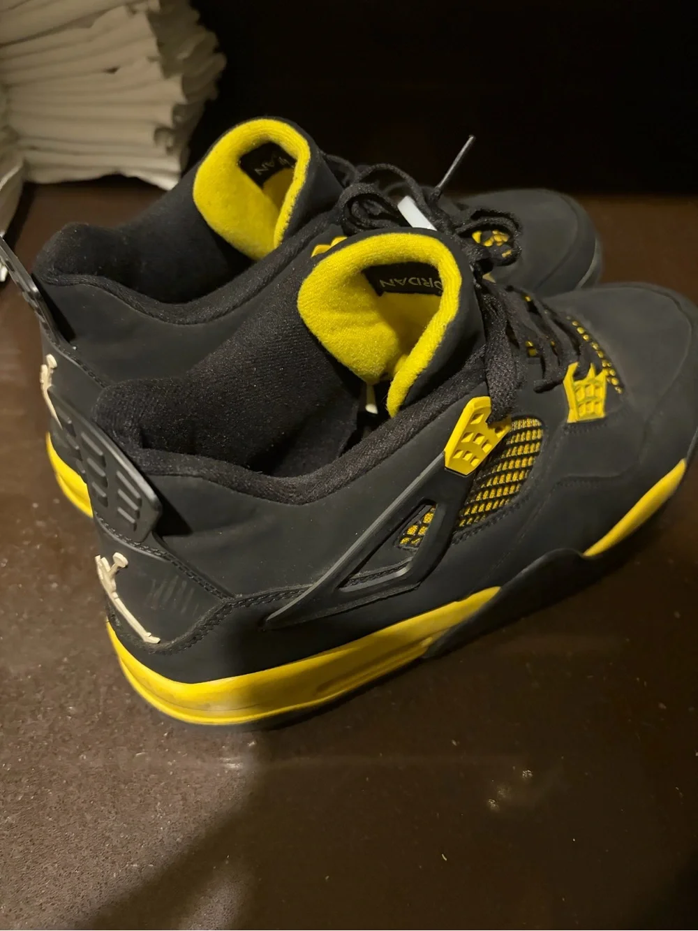 Air Jordan brand 4s Retro 2023 Yellow Thunder Basketball Sneakers Shoes size 13